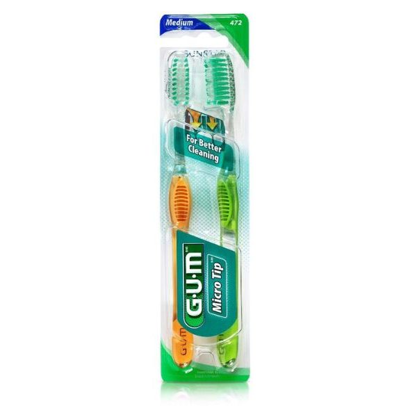 مسواک ®GUM® Micro Tip با پرزهای کامل متوسط ـ 2 عددی