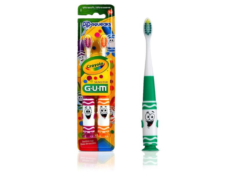 مسواک نرم کودکان 2 عددی GUM Crayola Pip-Squeaks